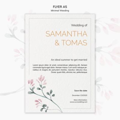 Minimal Wedding Invitation Flyer – Download Free Stock Photo