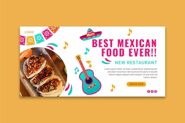 Delicious Mexican Food Horizontal Banner – Free Download