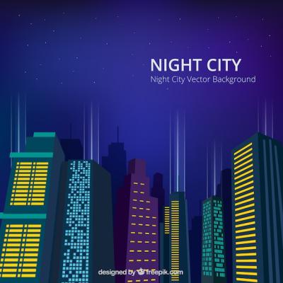 Stunning Night City Background for Your Projects – Free Download