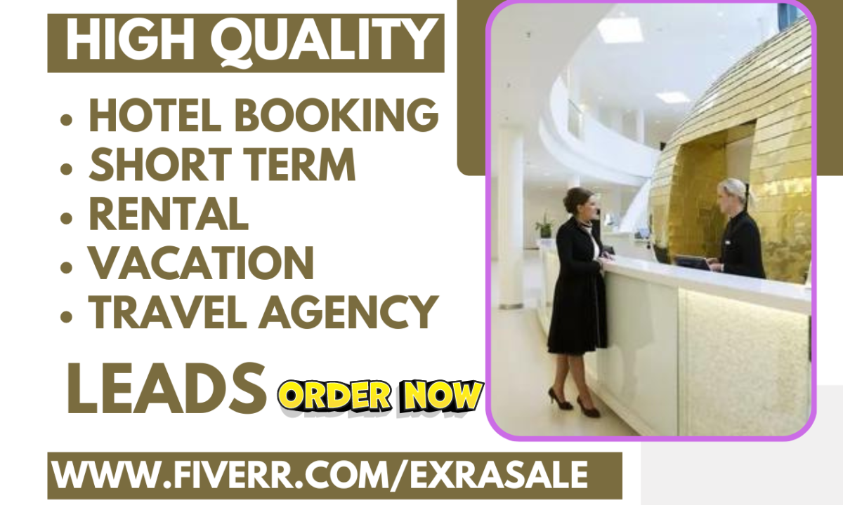 I Will Generate Hotel Booking, Short Term Rental, Vacation, Airbnb Direct Booking Leads