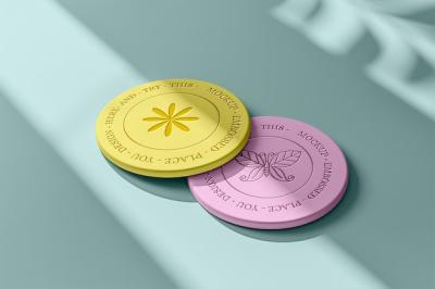 Logo Effect Mock-Up for Drink Coasters – Free Download