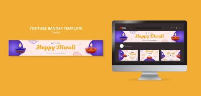 Diwali Celebration YouTube Banner – Free Download