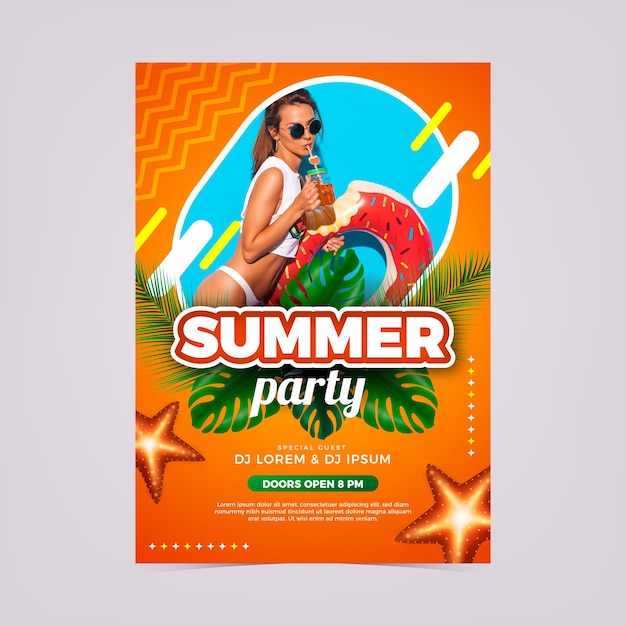 Summer Party Poster Template – Free Download