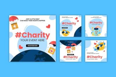 Hand Drawn Charity Event Instagram Posts – Free Download