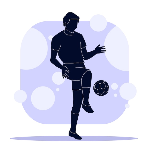 Flat Design Soccer Player Silhouette – Free Download