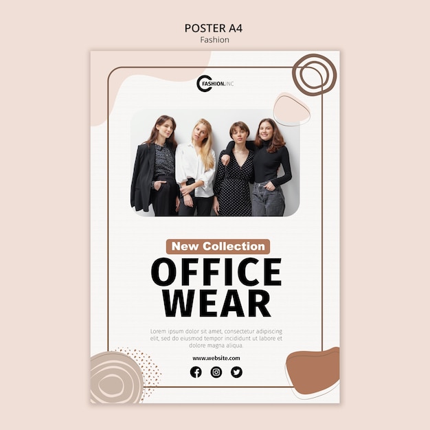 Stylish Office Wear Poster Template – Free Download