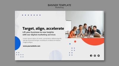 Business Marketing Horizontal Banner Template – Free Download