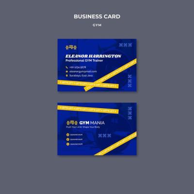 Flat Design Gym Training Business Card – Free Download