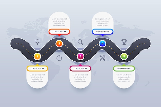 Gradient Roadmap Infographic Template – Download Free Stock Photo