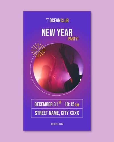 Modern Gradient New Year Party Instagram Story – Free Download