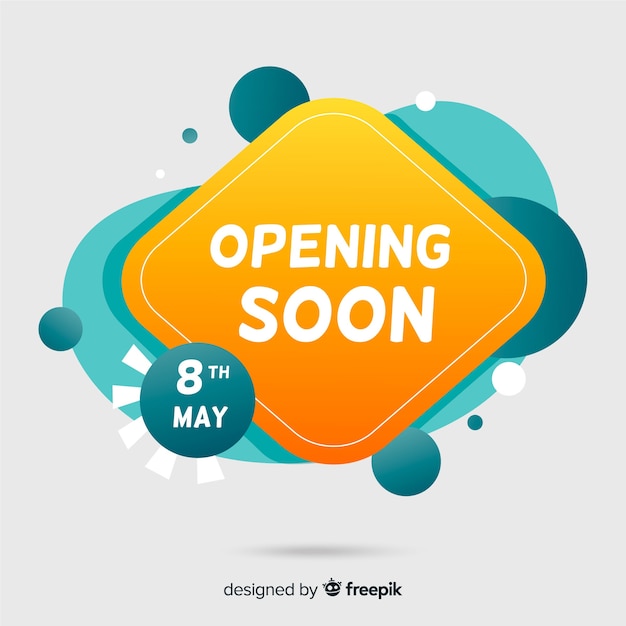 Opening Soon Background in Flat Style – Free Stock Photo Download