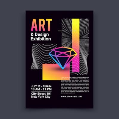 Art Exhibition Poster Template for Free Download