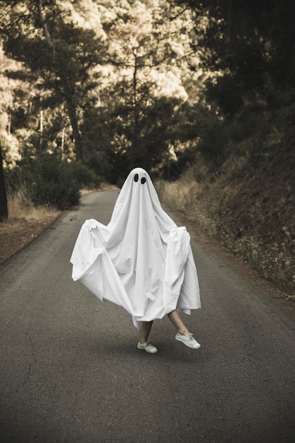 Human in Ghost Suit on Countryside Route – Free Stock Photo, Download Free