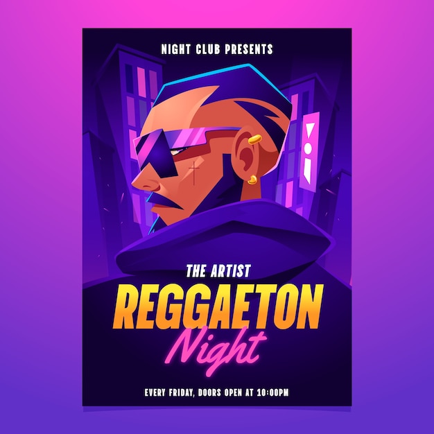 Reggaeton Party Poster Template – Download Free Stock Photo