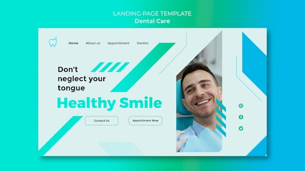 Dental Care Template in Flat Design – Free Download, Free Stock Photo