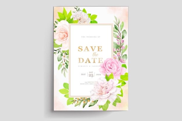 Beautiful Floral Wedding Invitation Card Design – Free Download