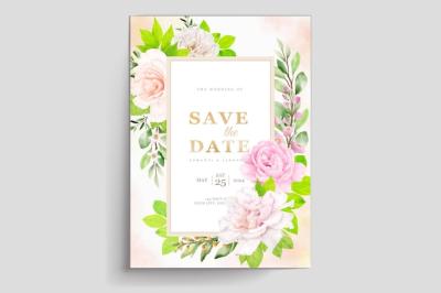 Beautiful Floral Wedding Invitation Card Design – Free Download