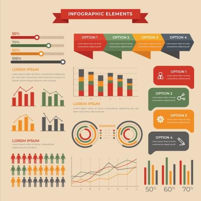 Retro Color Flat Infographic – Free Download