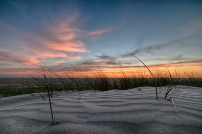 Breathtaking Sunset Over the Beach with a Sandy Shore – Free Download