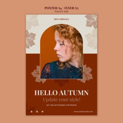 Autumn Sale Poster Design Template – Free to Download