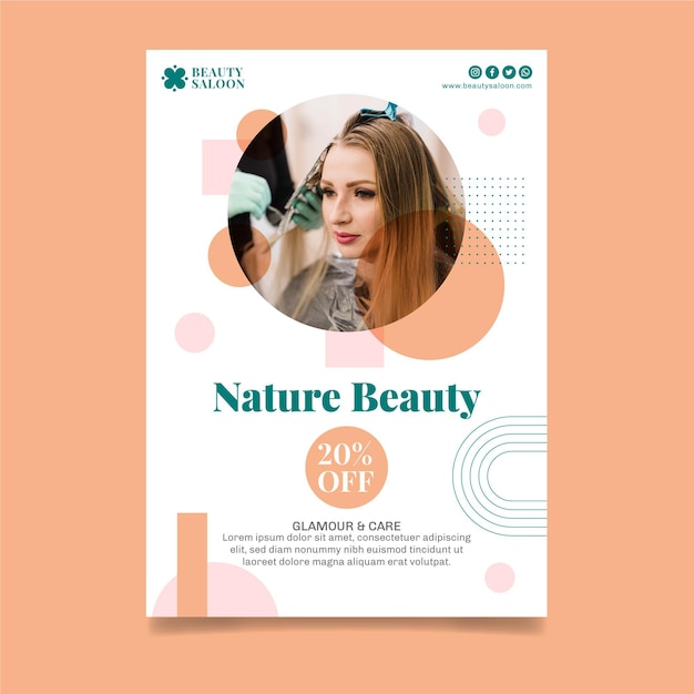 Beauty Salon Flyer Vertical Template – Free Download