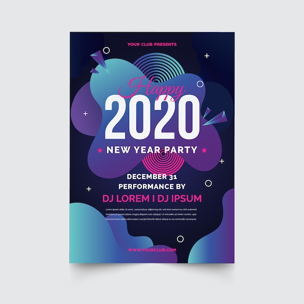 New Year 2020 Party Flyer Template – Download Free Stock Photo