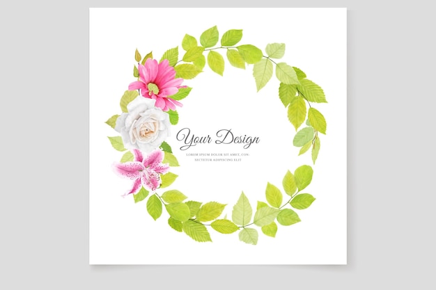 Floral Ornament Wreath and Background Card – Free to Download