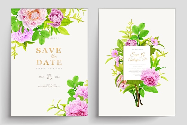 Hydrangea Floral Background and Wreath Card Set – Free Download