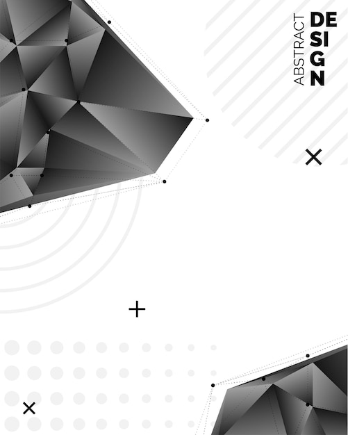 Black Paper Origami Polygonal Shape Vector Background – Abstract Geometric Illustration with Space for Text | Free Download