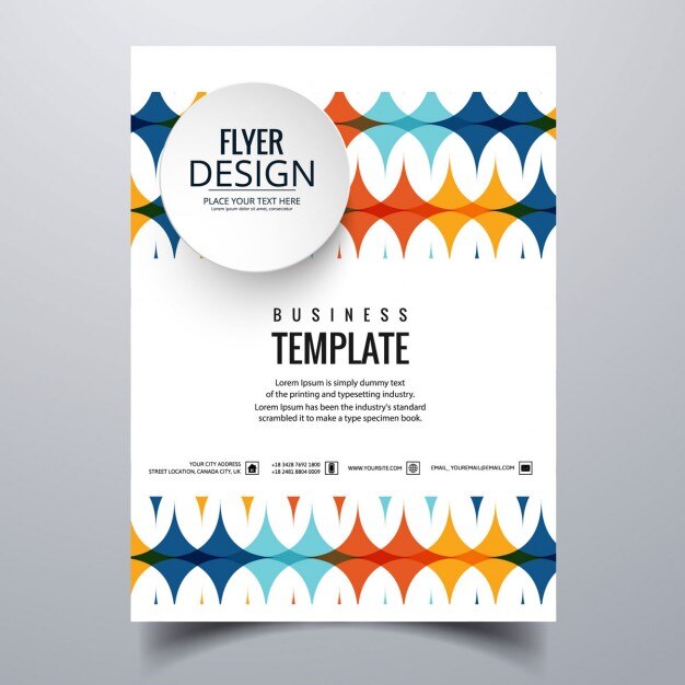 Colored Abstract Shapes in Modern Business Brochure – Free to Download