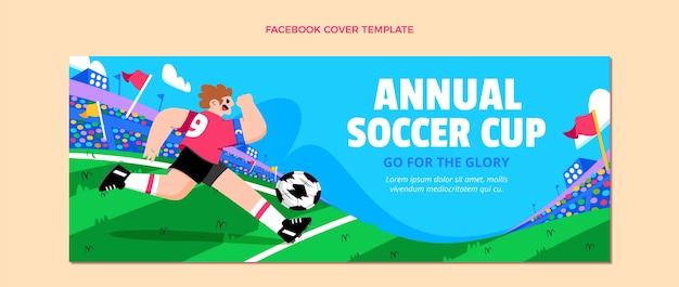 Hand Drawn Soccer Cup Facebook Cover – Free Download