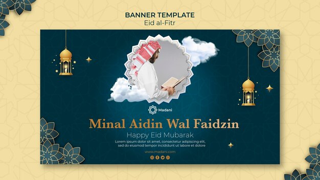 Eid al-Fitr Horizontal Banner Template – Free Download