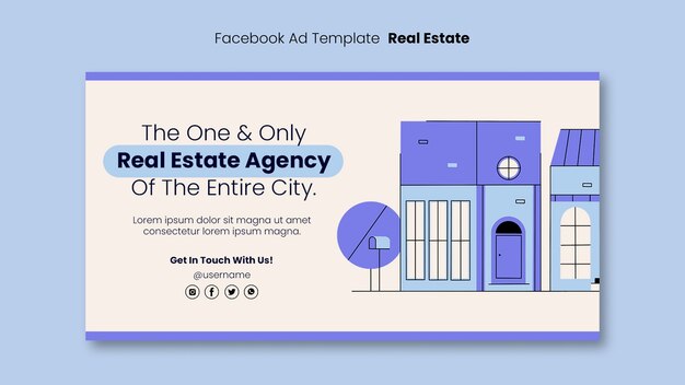 Flat Design Real Estate Template – Download Free Stock Photo