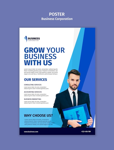 Professional Business Corporation Template Design for Free Download