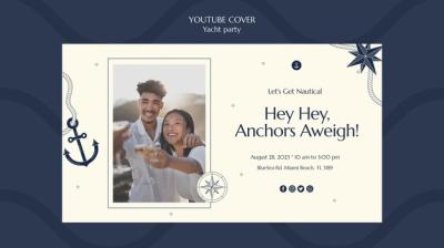 YouTube Cover Template for Luxurious Yacht Party Celebration – Free Download