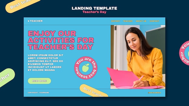 Teacher’s Day Landing Page PSD Template – Free Download