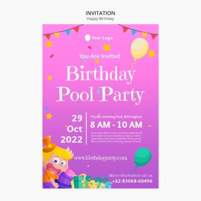 Birthday Party Invitation Template – Download Free Stock Photo