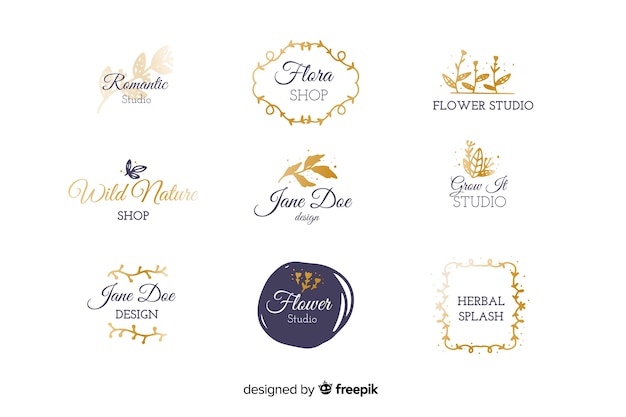 Wedding Florist Logo Templates Collection – Free Download