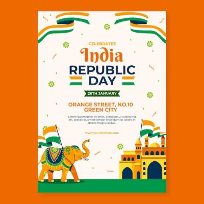 Vertical Poster Template for India Republic Day Celebration – Free Download