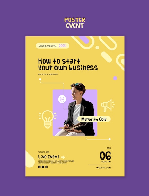 Digital Event Poster Template Design – Free to Download