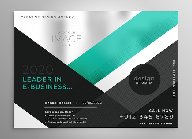 Turquoise Geometric Business Brochure Presentation Template – Free to Download