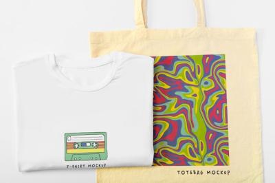 T-Shirt and Tote Bag Mockup – Free Download