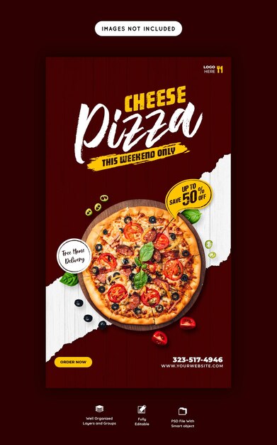 Cheese Pizza Story Template for Food Menus – Free Download