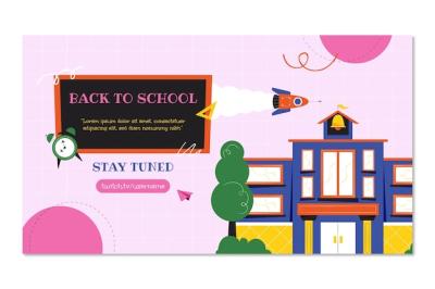 Flat Back to School Twitch Background – Free Download