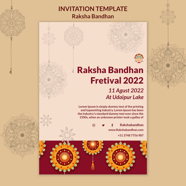 Raksha Bandhan Celebration Invitation Template – Free Download