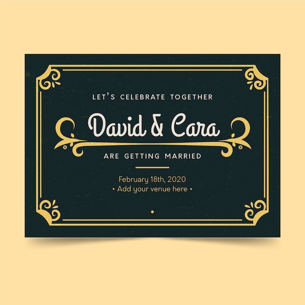 Retro Wedding Invitation Template – Free to Download