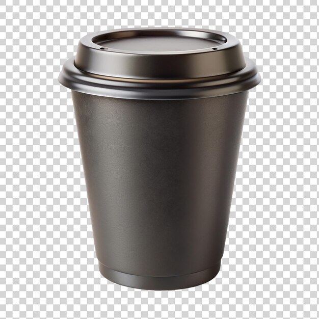 Black Blank Disposable Coffee Cup on Transparent Background – Free to Download