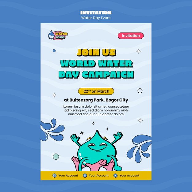 World Water Day Flat Design Template – Free Download