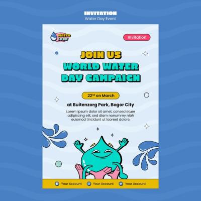 World Water Day Flat Design Template – Free Download