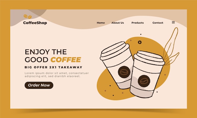 Hand Drawn Coffee Shop Template – Free Download